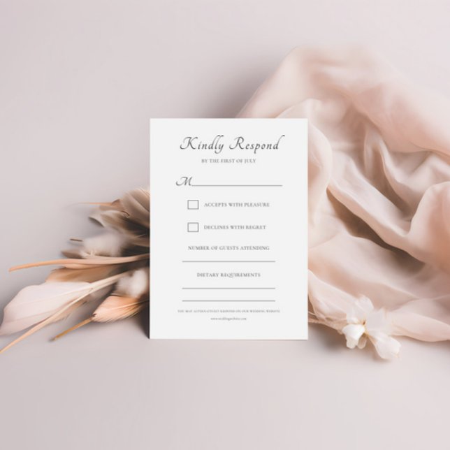 Elegant Calligraphy Script Classic Wedding RSVP Card (Creator Uploaded)
