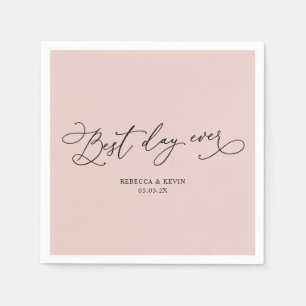 Elegant Calligraphy Script Dusty Rose Wedding Napkin
