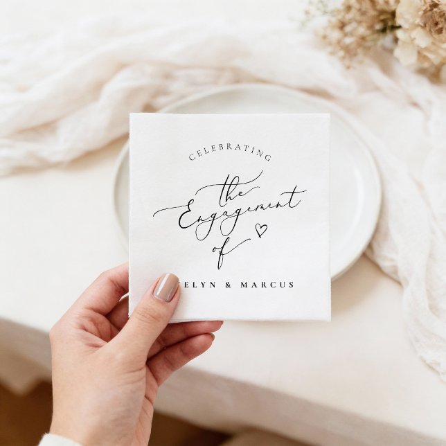 Elegant Calligraphy Script Engagement Party Napkin (Creator Uploaded)