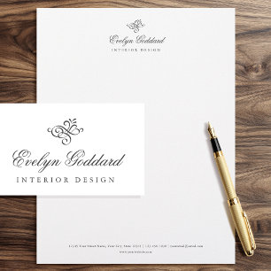 Elegant Calligraphy Script Flourish Professional Custom Letterhead