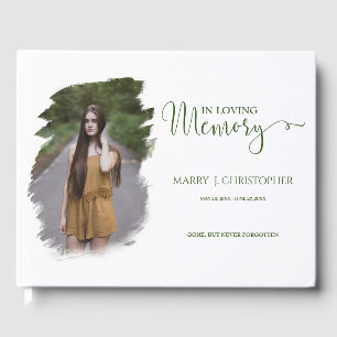 Elegant Calligraphy Script In Loving Memory Photo  Guest Book