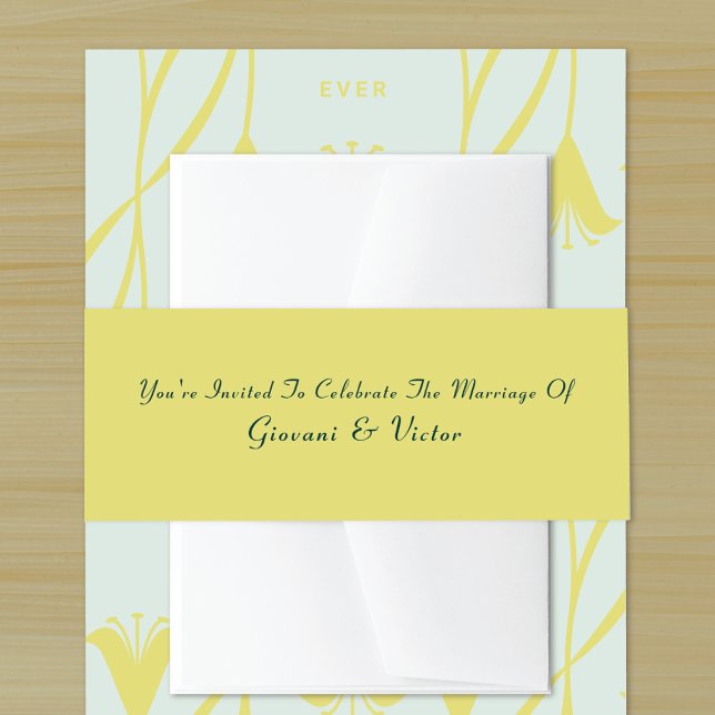 Elegant Calligraphy Script Minimalist Wedding Invitation Belly Band (Creator Uploaded)