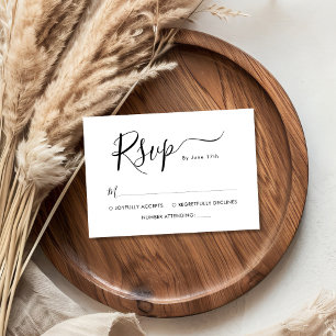 Elegant Calligraphy Script Minimalist Wedding RSVP