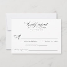 Elegant Calligraphy Script Modern Wedding RSVP