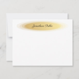 Elegant Calligraphy Script Name Gold White Trendy Card
