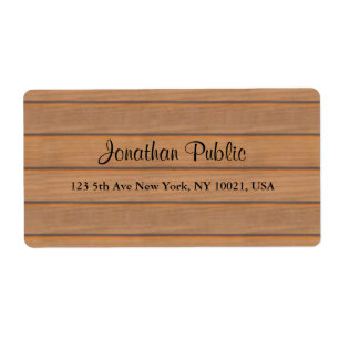 Elegant Calligraphy Script Name Text Wood Shipping