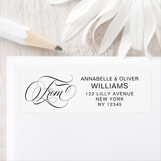 Elegant Calligraphy Script Return Address Labels (Insitu)
