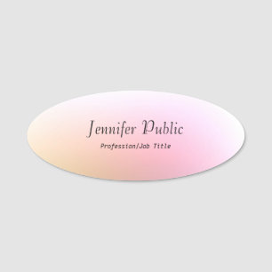 Elegant Calligraphy Script Text Colourful Template Name Tag