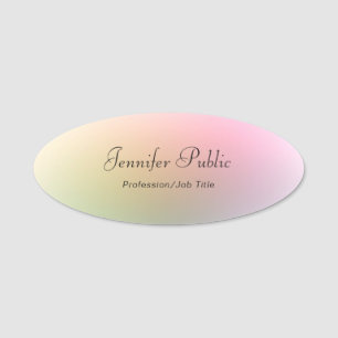Elegant Calligraphy Script Text Colourful Template Name Tag