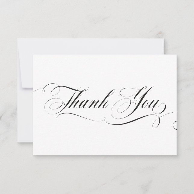 Elegant Calligraphy Script Thank You Card (Front)
