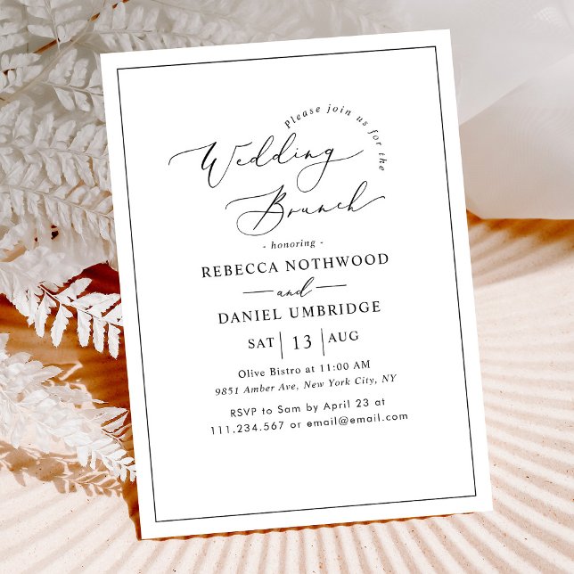 Elegant Calligraphy Script Wedding Brunch Invitation (Creator Uploaded)