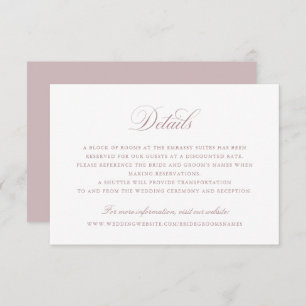 Elegant Calligraphy Script Wedding Details Insert  Invitation