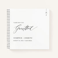 Elegant Calligraphy Script Wedding Guest Book