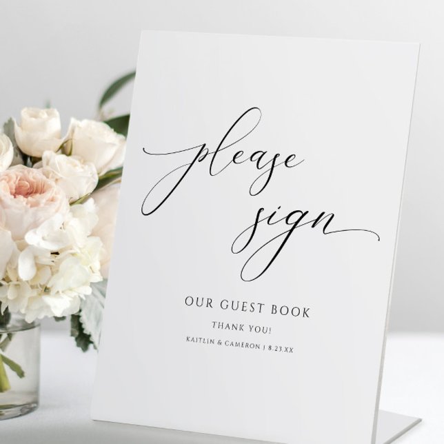 Elegant Calligraphy Script Wedding Guestbook Sign (Creator Uploaded)