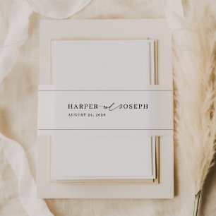 Elegant Calligraphy Script Wedding Invitation Invitation Belly Band