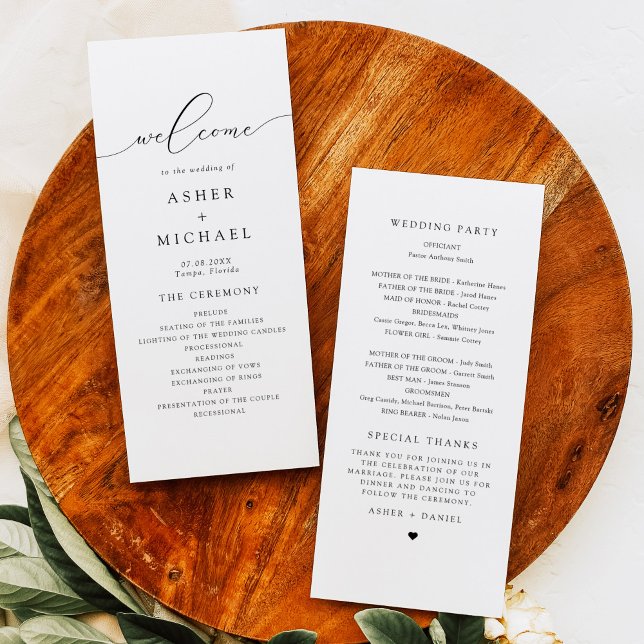 Elegant Calligraphy Script Wedding Program (Creator Uploaded)