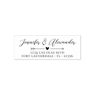Elegant Calligraphy Script Wedding Return Address  Self-inking Stamp