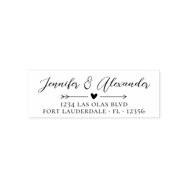 Elegant Calligraphy Script Wedding Return Address  Self-inking Stamp (Design)