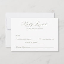 Elegant Calligraphy Script Wedding RSVP Card