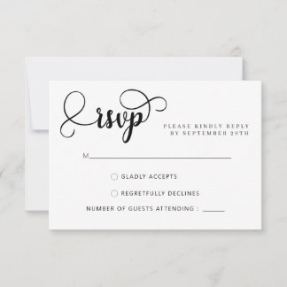 Elegant Calligraphy Script Wedding RSVP Cards