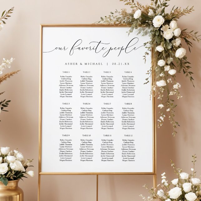 Elegant Calligraphy Script Wedding Seating Poster (Creator Uploaded)