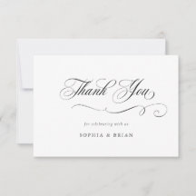 Elegant Calligraphy Script Wedding Thank You