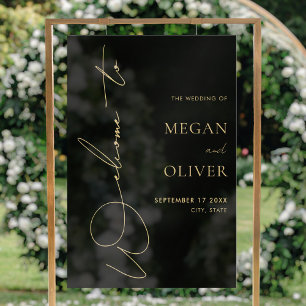 Elegant Calligraphy Script Wedding Welcome Acrylic Sign