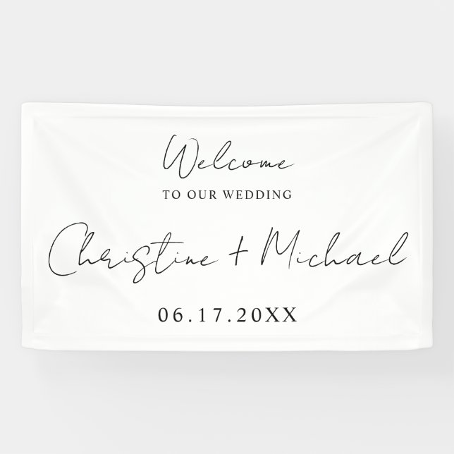 Elegant Calligraphy Script Wedding Welcome Banner (Horizontal)