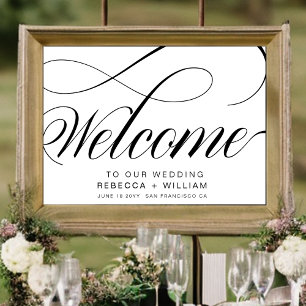 Elegant Calligraphy Script Welcome Wedding Poster