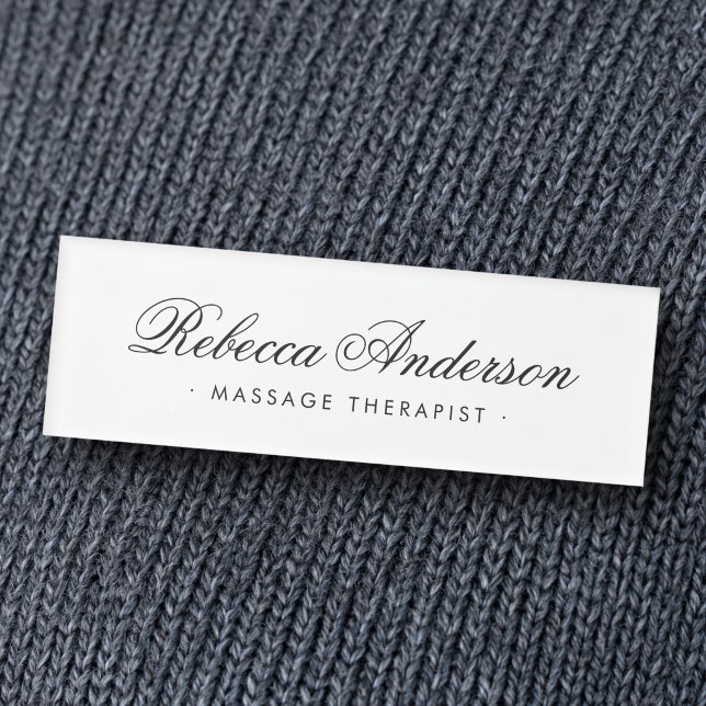 Elegant calligraphy script white marble address name tag (Elegant calligraphy script white marble address name tag)