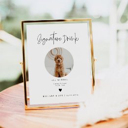 Elegant Calligraphy Signature Drinks Pet Wedding F