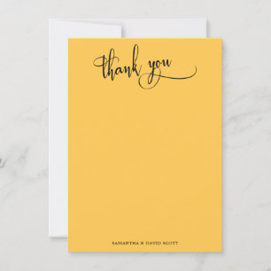 Elegant Calligraphy Simple Apricot Thank You Card
