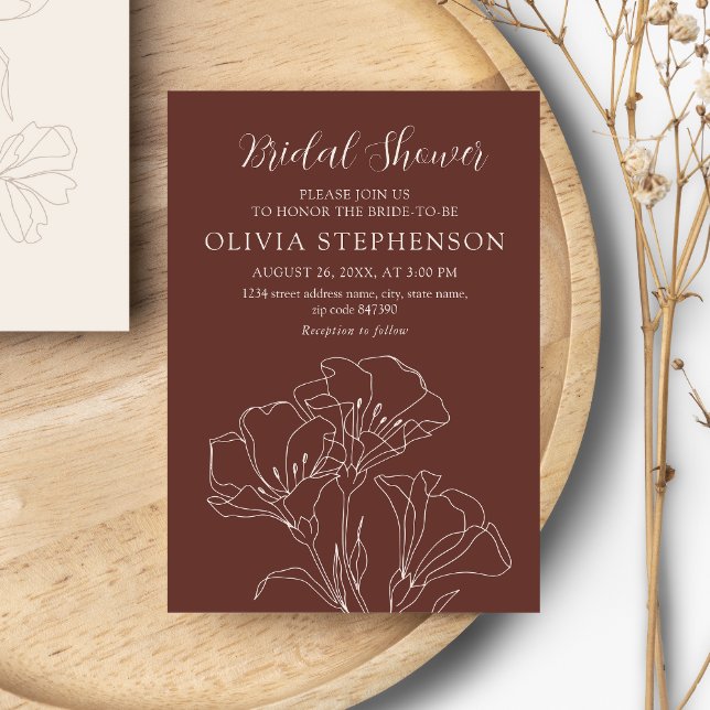 Elegant Calligraphy Simple Bridal Shower Invitation (Creator Uploaded)