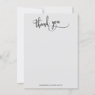 Elegant Calligraphy Simple Light Grey Thank You