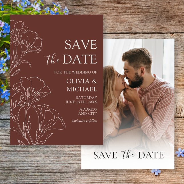 Elegant Calligraphy Simple Wedding Save the Dates Invitation (Creator Uploaded)