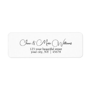 Elegant Calligraphy Stylish Wedding Return Address Label