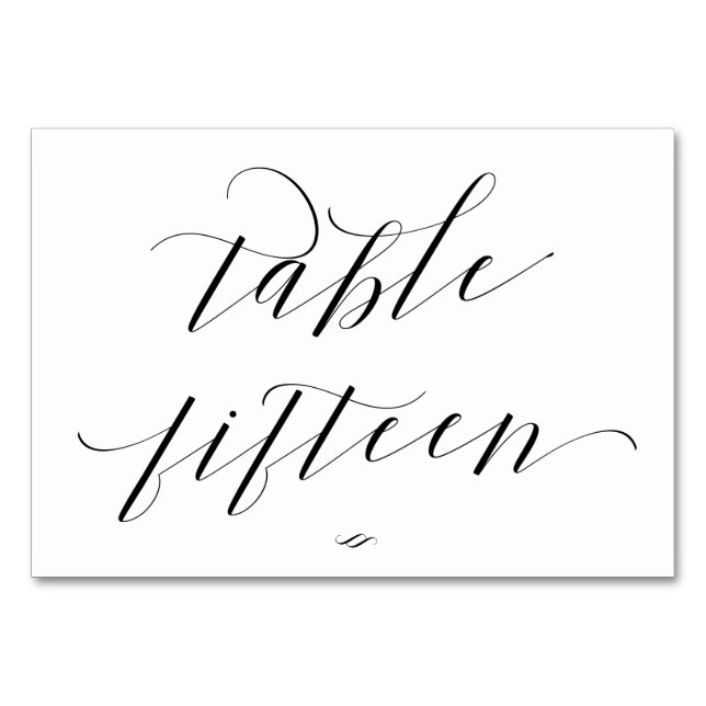 Elegant Calligraphy Table Fifteen Reception Number (Front)