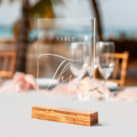 Elegant Calligraphy Table Number Three