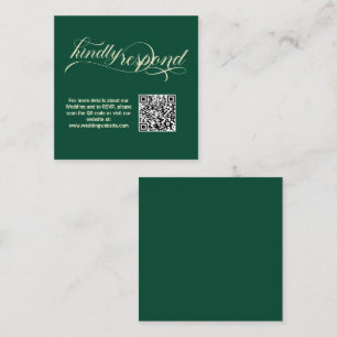 Elegant Calligraphy Teal Wedding RSVP Card