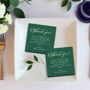 Elegant Calligraphy Teal Wedding Thank You Card