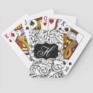 Elegant Calligraphy Vintage Monogram Playing Cards