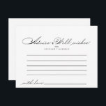 Elegant Calligraphy Wedding Advice Card<br><div class="desc">This elegant calligraphy wedding advice card is perfect for a modern wedding. The simple and stylish design features classic and fancy script typography in black and white. These cards are perfect for a wedding, bridal shower, baby shower, graduation party & more. Personalise the cards with the names of the bride...</div>