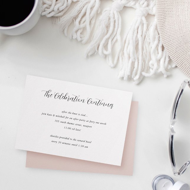 Elegant Calligraphy Wedding After Party Enclosure Card (Creator Uploaded)