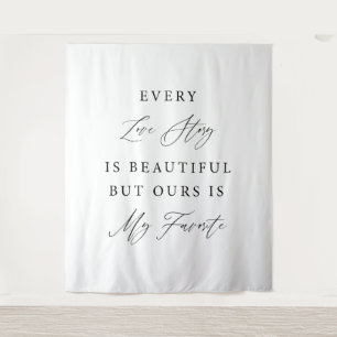 Elegant Calligraphy Wedding Backdrop Banner Sign Tapestry