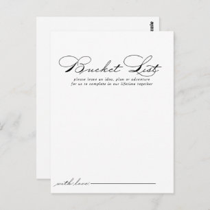 Elegant Calligraphy Wedding Bucket List Cards