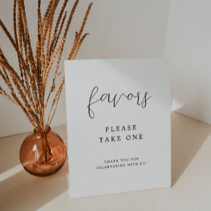 Elegant Calligraphy Wedding Favours Sign