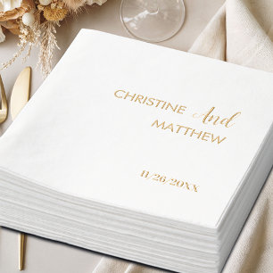 Elegant Calligraphy Wedding Foil Napkins