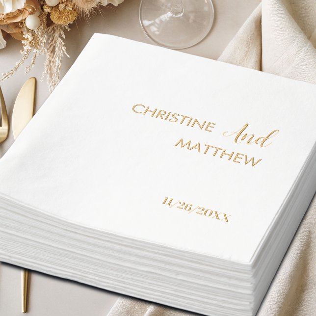 Elegant Calligraphy Wedding Foil Napkins (Creator Uploaded)
