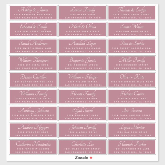 Elegant Calligraphy Wedding Guest Address Labels (Sheet)