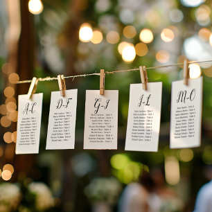 Elegant Calligraphy Wedding Guest by Last Name M-O Invitation